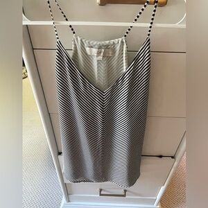 LOFT Black and White Striped Cami Top